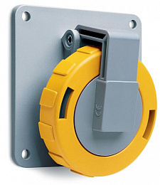332 RAU4W Розетка панельная с угловым фланцем 332RAU4W, 32A, 3P+E, IP67, 4ч ABB. Вид 1