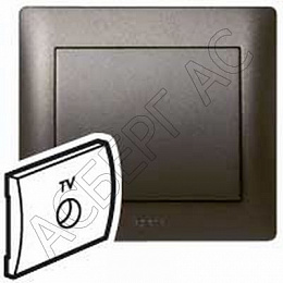 Лицевая панель для простой розетки TV (dark bronze) Galea Life Legrand. Вид 1