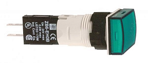 Сигнальная зелёная лампа 16мм 12-24В с диодом Schneider Electric. Вид 1