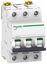 iC60L 3P 6А Автоматический выключатель 3-полюсный, 6А, 15kА (хар-ка C) Schneider Electric. Вид 1