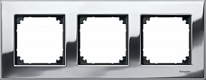 Рамка 3-постовая, sm (металл хром) Merten M-Elegance Schneider Electric. Вид 1