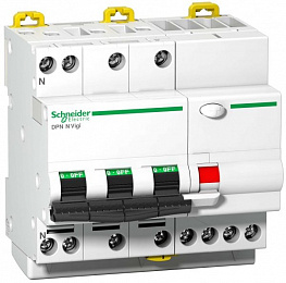DPN N Vigi Дифф. автомат 3P+N, 32A, 30mA, 6kA, тип AС (хар-ка C) Schneider Electric. Вид 1