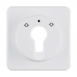 Накладка для жалюзийного замочного выключателя/кнопки, с/у, IP44 (полярная белизна, глянцевый) Berker. Вид 1