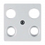 Накладка для антенной розетки, 4 отверстия (алюминиевый, матовый) Berker. Вид 1.