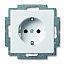 20 EUC-94-507 Розетка с заземление, безвинтовой зажим (альпийский белый) Basic55 ABB. Вид 1.