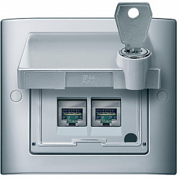 Промежуточное кольцо с крышкой пол.д/надписи, зам. (алюминий) Merten Aquadesign Schneider Electric. Вид 1