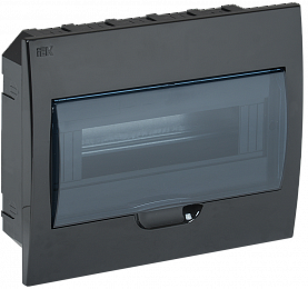 Корпус модульный пл. встр. ЩРВ-П-12 черный IP41 ИЭК. Вид 1