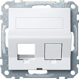 Плата наклонная для keystone RJ45 2 поста, sm (активный белый) Merten Schneider Electric. Вид 1