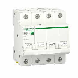 Автоматический выключатель 4-полюсный (АВ) С 20А 6кA Schneider Electric. Вид 1