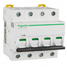 iC65N 4P 63А Автоматический выключатель 4-полюсный, 63А, 6кА (хар-ка C) Schneider Electric. Вид 1