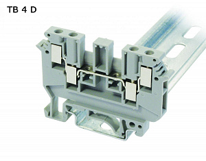 Клеммник винтовой со сдвоенным зажимом 4мм.кв., серый, (1уп-33шт) Провенто. Вид 1