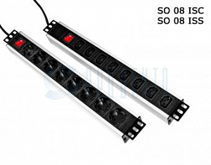 Блок из 8 розеток, 16А, 19" Провенто. Вид 1