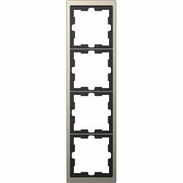 Рамка 4-постовая (никель) Merten D-Life Schneider Electric. Вид 1