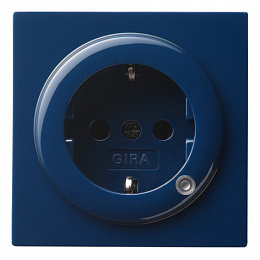 Розетка с заземлением (синий) S-Color Gira. Вид 1