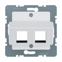 Накладка для AMP Modular Jacks (полярная белизна, бархат) Berker. Вид 1