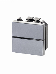 N2210 PL Механизм 1-клавишного проходного переключателя с клавишей, 2-модульный (серебристый) Zenit ABB. Вид 1