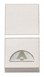 N2104 BL Механизм 1-клавишной кнопки с клавишей и символом "ЗВОНОК", 1-модульный, серия Zenit, цвет альпийский белый ABB. Вид 1