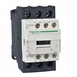 Контактор 3-х полюсный 38А, НО+НЗ, 380В 50/60Гц (зажим под винт) Schneider Electric. Вид 1