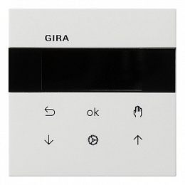 Дисплей жалюзийного выключателя, с дисплеем (белый глянцевый) F100 Gira. Вид 1