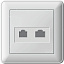 Розетка двойная RJ11+RJ45, 160В, 1А, кат.5e, в сборе (белый) Wessen 59 Schneider Electric. Вид 1.