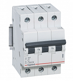 RX3 Автоматический выключатель 3-полюсный 50A 4,5kА (хар-ка С) Legrand. Вид 1