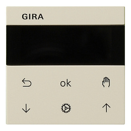 Накладка на жалюзийный выключатель, с дисплеем (кремовый глянцевый) System 55 Gira. Вид 1