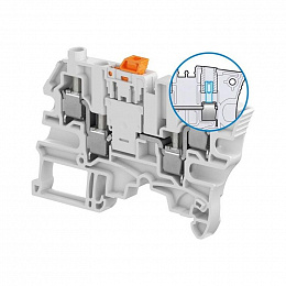 Клемма втычная ZK2,5-3P-OR оранжевая, 2,5 мм2, 3 зажима TYCO. Вид 1