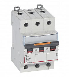 DX3 Автоматический выключатель 3-полюсный 10A 25kA (хар-ка C) Legrand. Вид 1