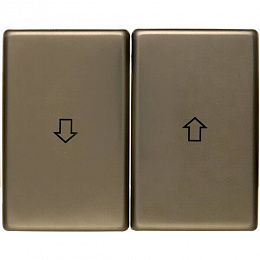Клавиша для 2-клавишного выключатля жалюзи с оттиском «Стрелка» (металл, светло-бронзовый) Arsys Berker. Вид 1