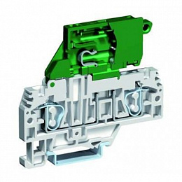 Держатель предохранителя 6x32, пружинный 4 кв.мм.,серый с диодным индикатором на 115-230В AC/DC DKC. Вид 1