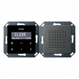 Радиоприемник, с дисплеем (сталь) System 550 Gira. Вид 1