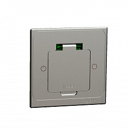 Люк квадратный размер xs с 1 розеткой (2к+з ) металлический IP44 Unica System+ Schneider Electric. Вид 1