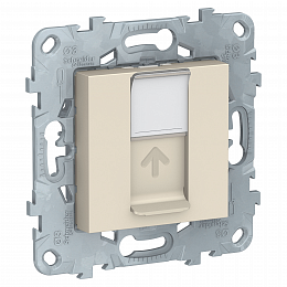 Розетка компьютерная 1-ая кат.6, RJ45 (антрацит) Unica New Schneider Electric. Вид 1