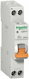 АД63 Дифф. автомат 1P+N 6A 30mA, тип АС, 4.5kA (хар-ка C) Домовой Schneider Electric. Вид 1