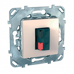 Аудиорозетка (бежевая) Unica Schneider Electric. Вид 1