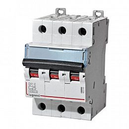 DX3-E Автоматический выключатель 3-полюсный, 25А, 6kА (хар-ка C) Legrand. Вид 1