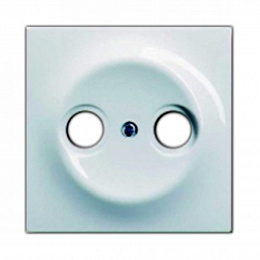 1743-774 Накладка (центральная плата) для TV-R розетки, серия impuls, цвет белый бархат ABB. Вид 1