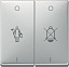 Клавиша двойная с пикторгаммами, sd (сталь) Merten Schneider Electric. Вид 1.