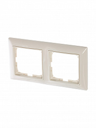 2512-92-507 Рамка 2-постовая с декоративной накладкой (слоновая кость) Basic55 ABB. Вид 1