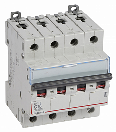 DX3-E Автоматический выключатель 4-полюсный 16A 6kA (хар-ка C) Legrand. Вид 1