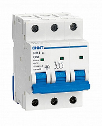 NB1-63 Автоматический выключатель 3-полюсный, 10A, 6kA (хар-ка C) CHINT. Вид 1