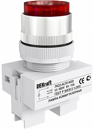 ЛК22-ALTE-RED-NEO Лампа коммутационная красная, неоновая лампа 22мм, 220В DEKraft. Вид 1