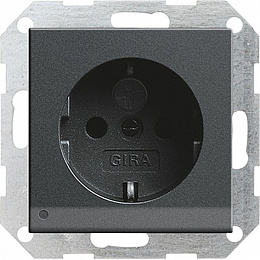 Розетка с заземлением (антрацит) System 55 Gira. Вид 1