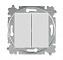 3559H-A87445 16W Выключатель кнопочный 2-клавишный, Levit, серый/белый ABB. Вид 1.