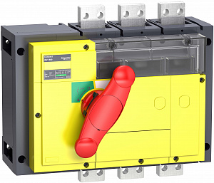 Выключатель-разъединитель inv1250 3п красная рукоятка/желтая панель Schneider Electric. Вид 1