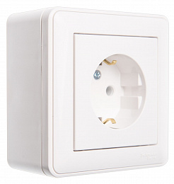 Коробка 1-постовая, подъемная для наружного монтажа с рамкой белый Wessen 59 Systeme Electric. Вид 1