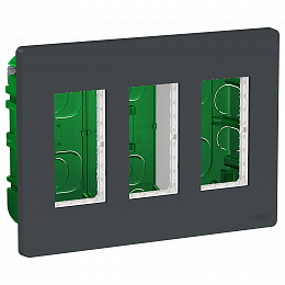 Блок скрытой установки 3х2 (антрацит) Unica System+ Schneider Electric. Вид 1