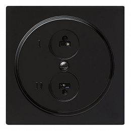 Розетка стереогромкоговорителя (черный) S-Color Gira. Вид 1