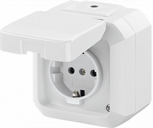 5518N-C03510 B Розетка с заземлением 16А с защитной крышкой IP54 белый Variant+ ABB. Вид 1