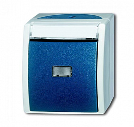 2621 WN-53-201 Кнопка 1-клавишная, нормально-открытый контакт, с 2-мя независимыми сигнальными контактами, IP44, для открытого монтажа, серия ocean ц. Вид 1